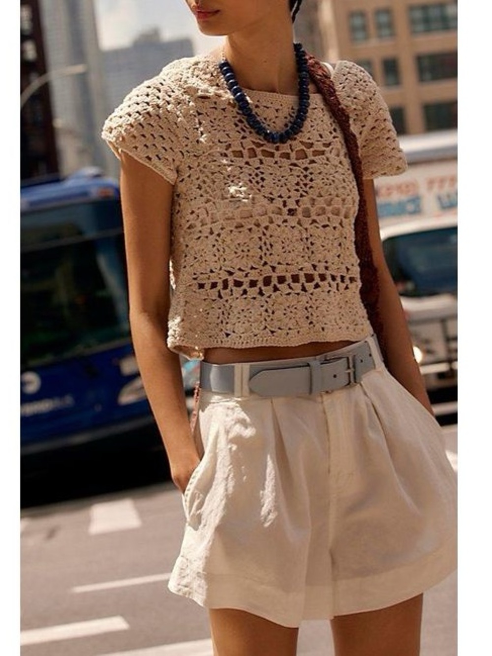 NWT Free People Marina White High-Waist Pleated Tailored Shorts 6
